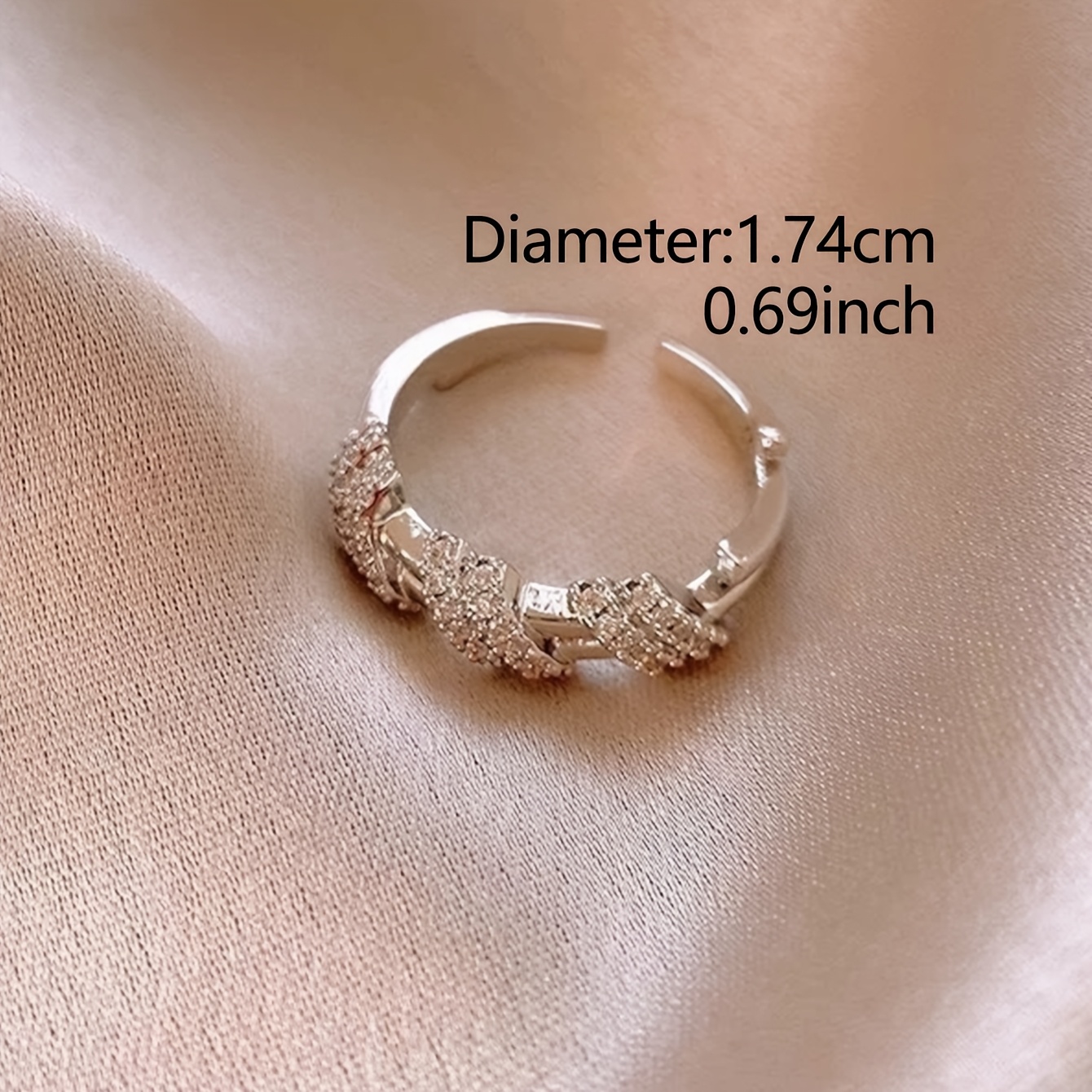Exquisite Copper Alloy Wire-wrapped Open Ring for Women